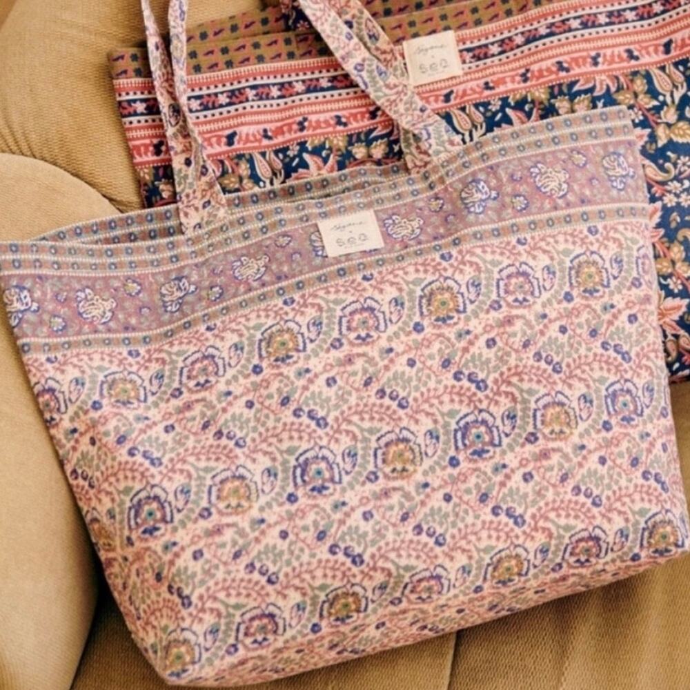 Sezane x Sea New York Purple Pink Floral Tote Bag Brand New